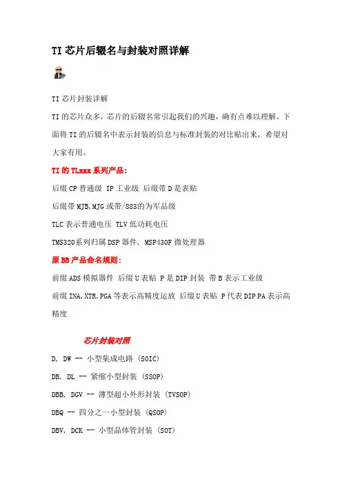 TI芯片后缀名与封装详解