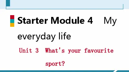 外研版-英语-七上-Starter Module4 3单元 课件