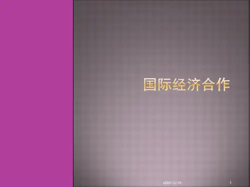 国际经济合作PPT教学课件