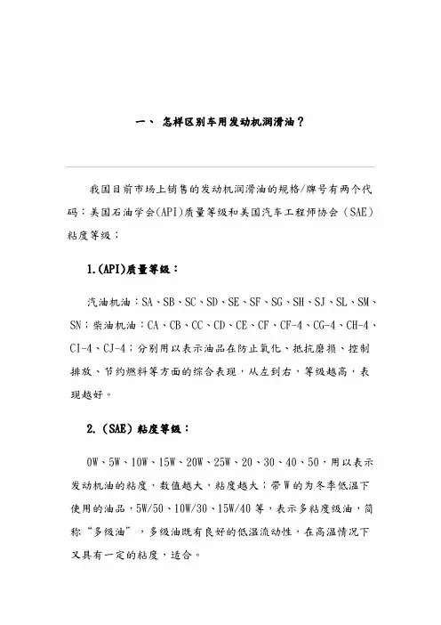 车用润滑油基本知识