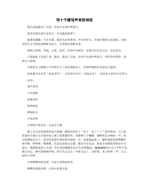 写十个描写声音的词语
