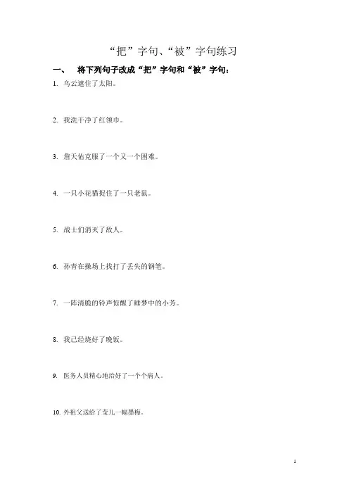 把字句被字句练习