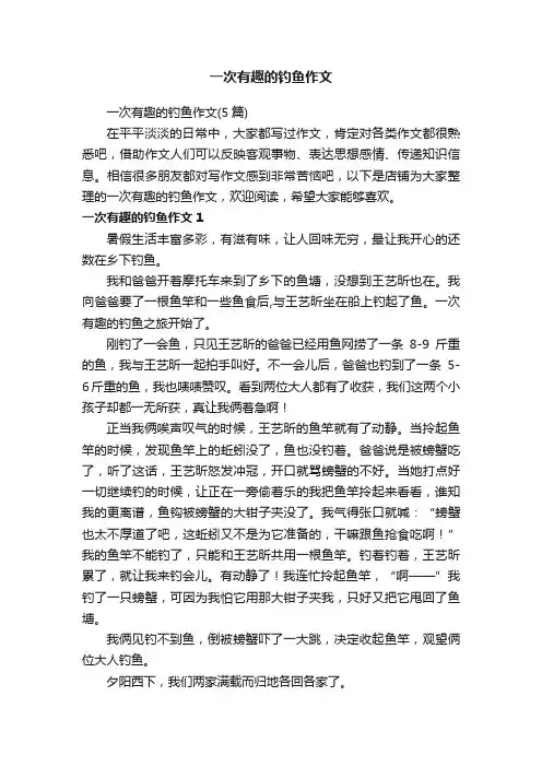 一次有趣的钓鱼作文