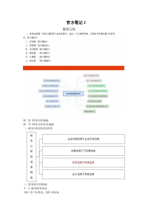 00161财务报表分析(一)笔记、练习、官方笔记、提分手册2