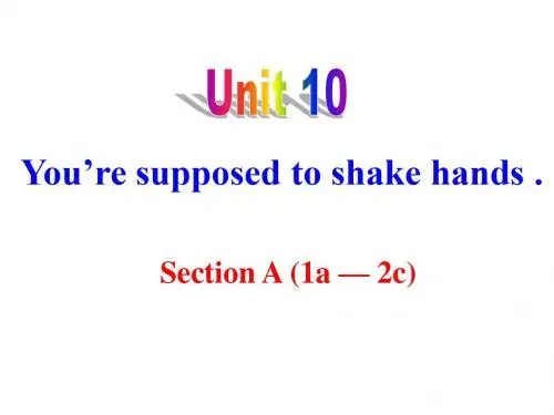 人教新目标九年级英语全册课件《Unit 10 You’re supp