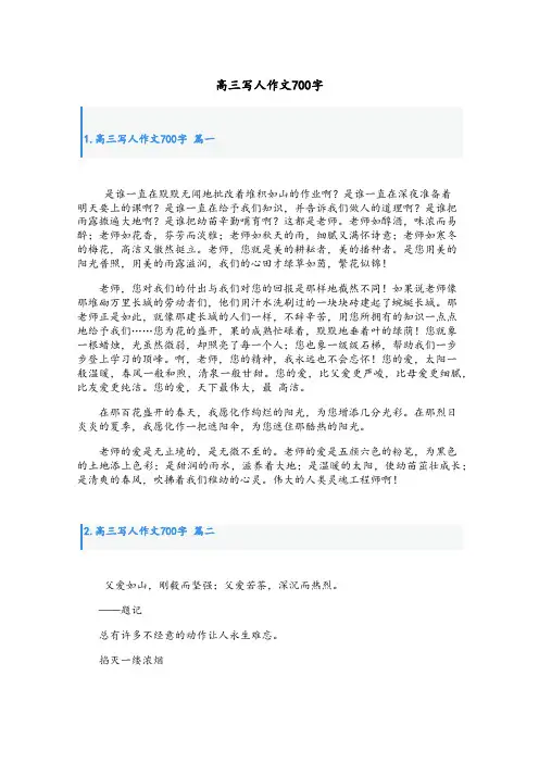 高三写人作文700字