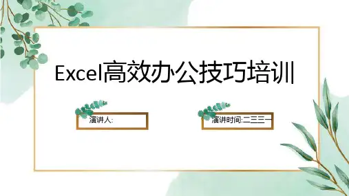 EXCEL高效办公技巧培训 (2)