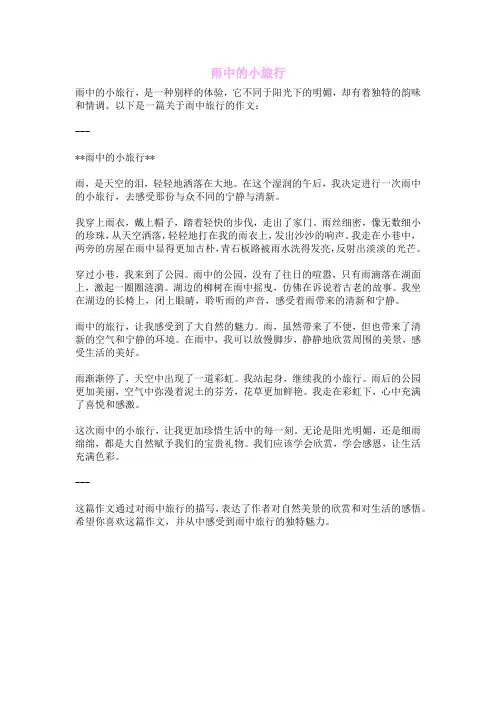 雨中的小旅行