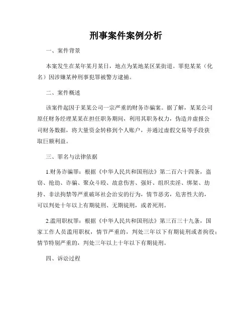 刑事案件案例分析