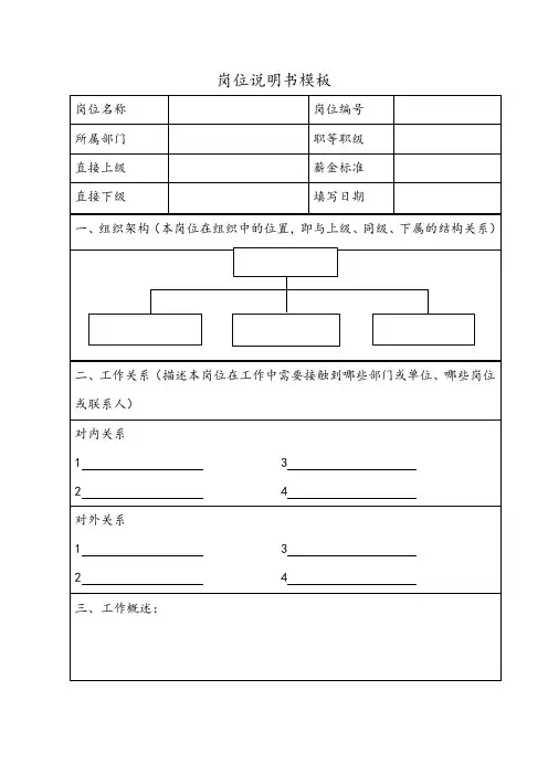 岗位说明书模板