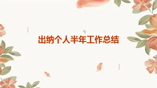 出纳个人半年工作总结PPT