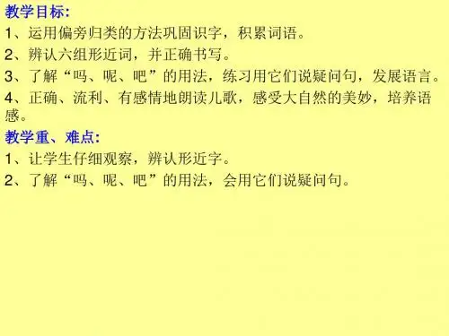 人教版一年级上册《语文园地五》课件