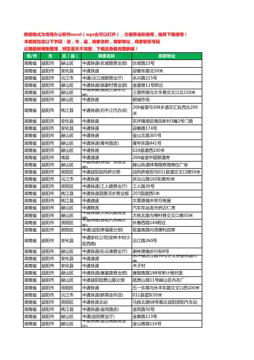 2020新版湖南省益阳市中通快递工商企业公司商家名录名单联系电话号码地址大全66家