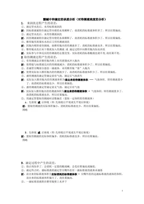 滴定误差分析