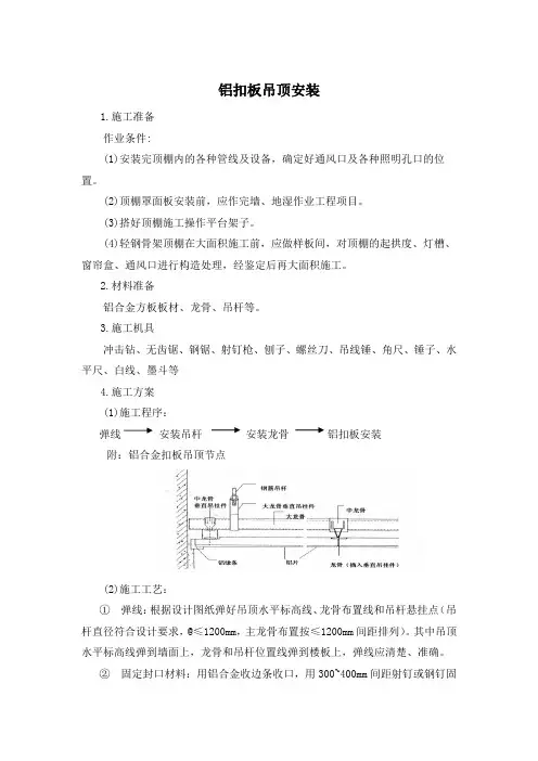 铝扣板吊顶安装
