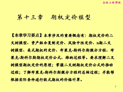 《金融工程PPT》第十三章 期权定价模型