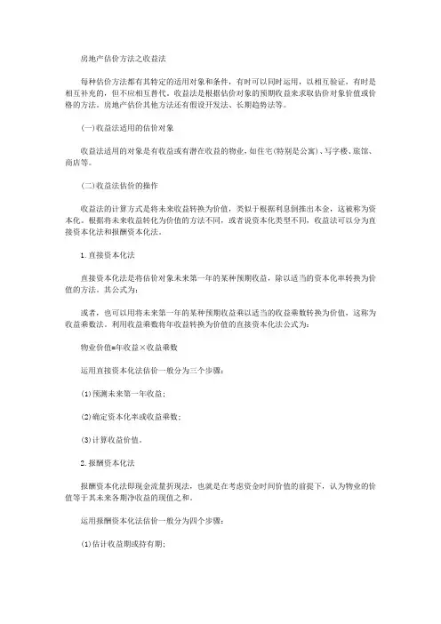 房地产估价方法之收益法