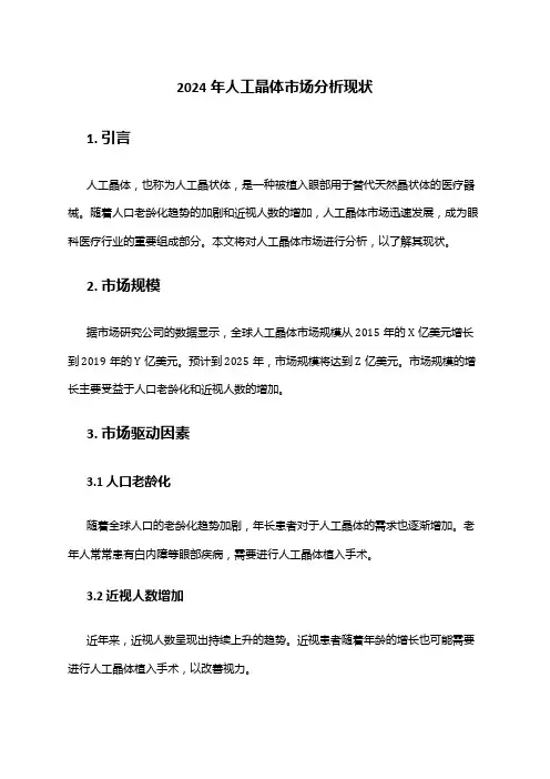 2024年人工晶体市场分析现状