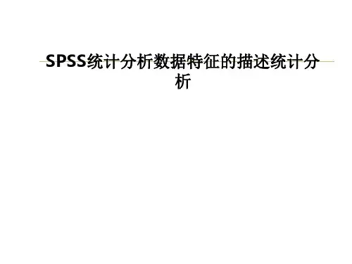 SPSS统计分析数据特征的描述统计分析PPT课件