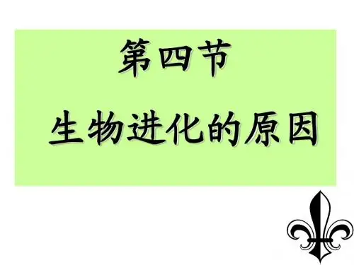 第四节《生物进化的原因》课件
