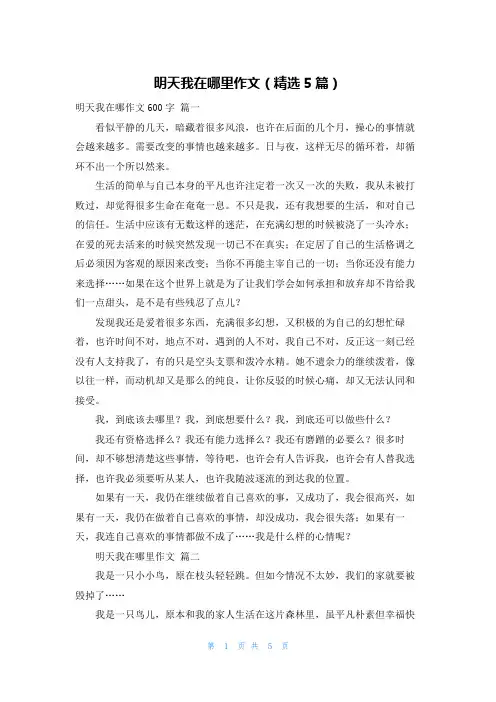 明天我在哪里作文(精选5篇)