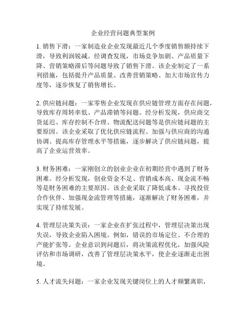 企业经营问题典型案例
