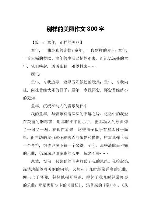 别样的美丽作文800字