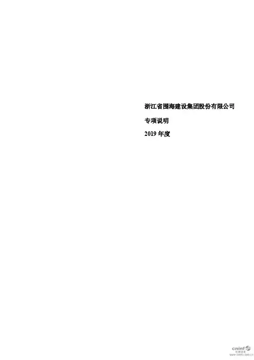ST围海：关于对公司2019年度财务报表发表非标准审计意见的专项说明
