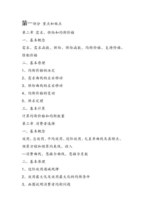 经济学重点和难点 