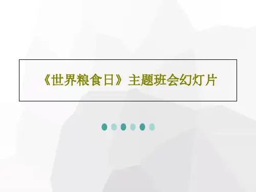 《世界粮食日》主题班会幻灯片共24页文档