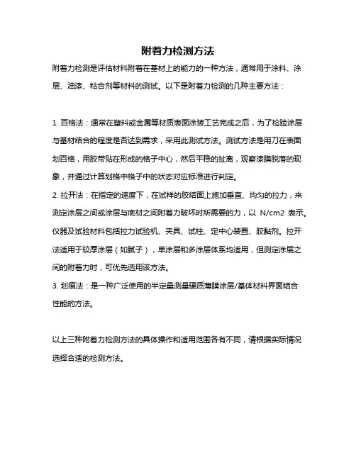 附着力检测方法