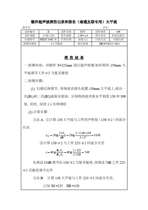 锻件超声波探伤记录报告(大平底)47013-友联
