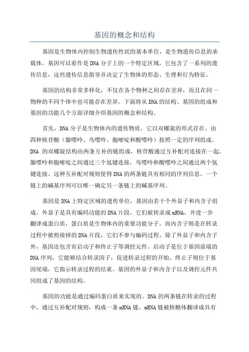 基因的概念和结构