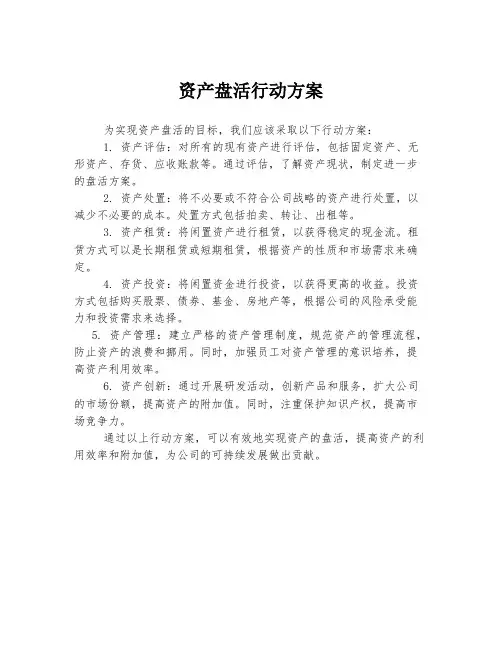 资产盘活行动方案