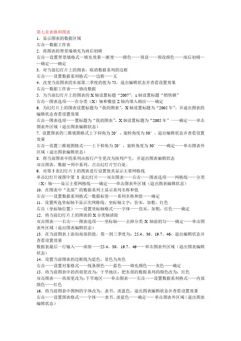 职称计算机考试宝典PPT第七章表格和图表答案