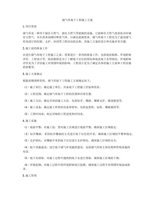 储气库地下工程施工方案