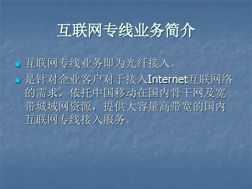 中国移动互联网专线业务专题19页PPT