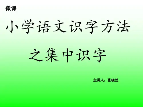小学识字教学方法ppt