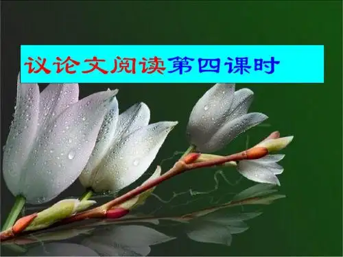 议论文教学第四课时论证过程