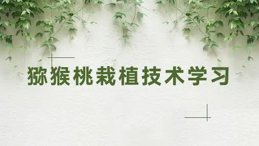 猕猴桃知识及栽植技术学习