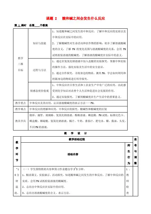 人教初中化学九下《10第十单元酸和碱》word教案 (12)