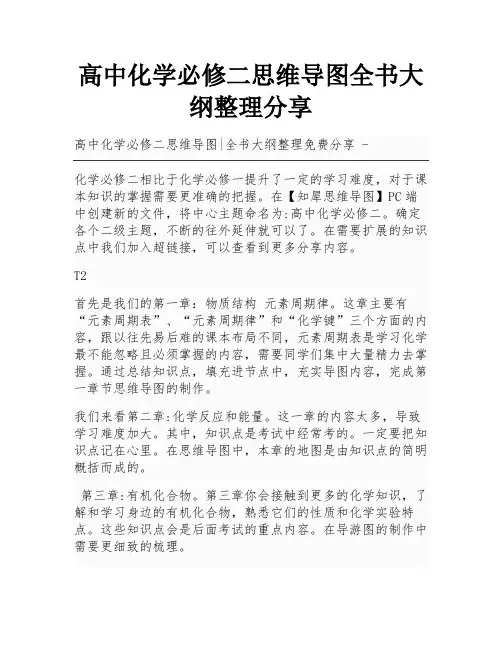 高中化学必修二思维导图全书大纲整理分享