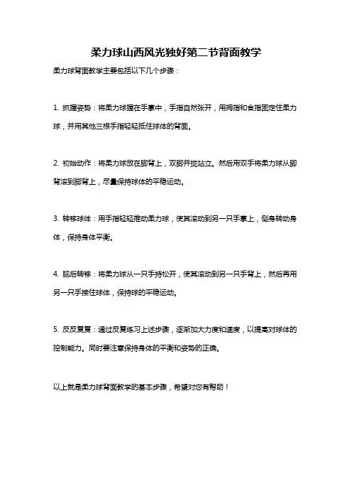 柔力球山西风光独好第二节背面教学