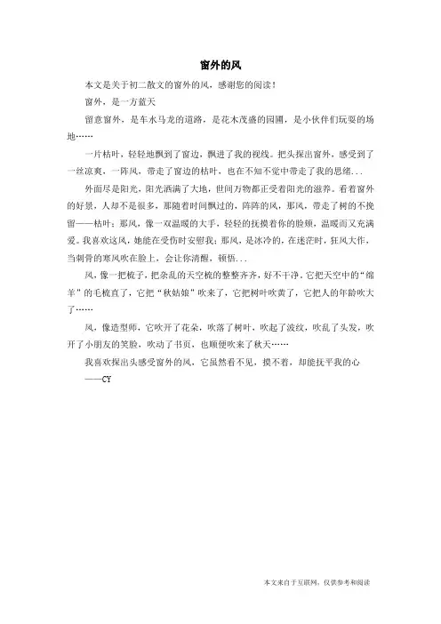 窗外的风_初二散文
