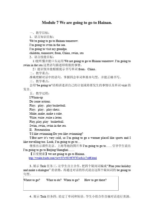 Module 7 We are going to go to Hainan