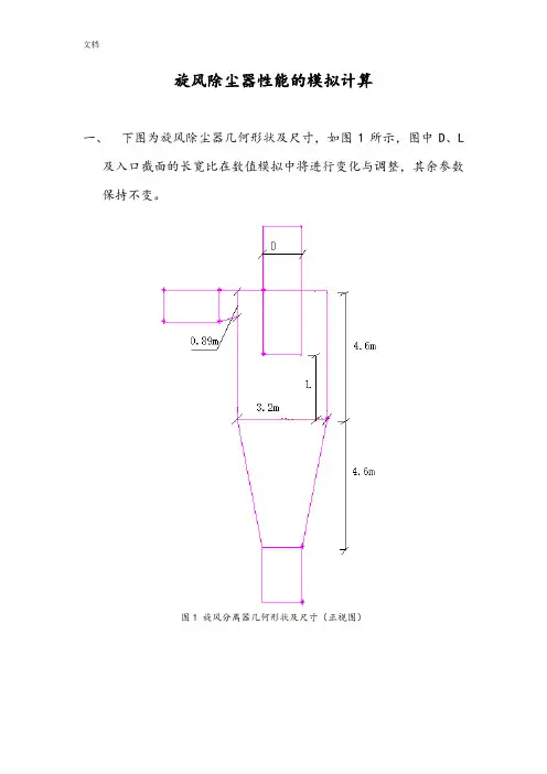 旋风分离器计算结果