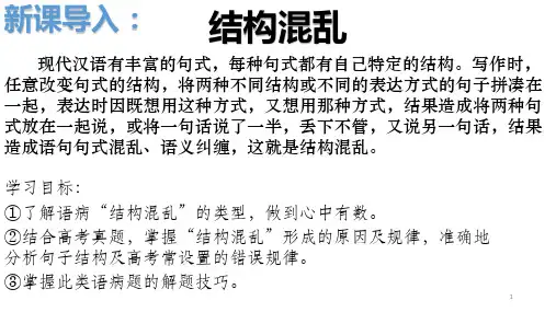 高考语文复习语病之结构混乱 课件(16张PPT)