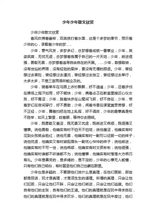 少年少年散文欣赏