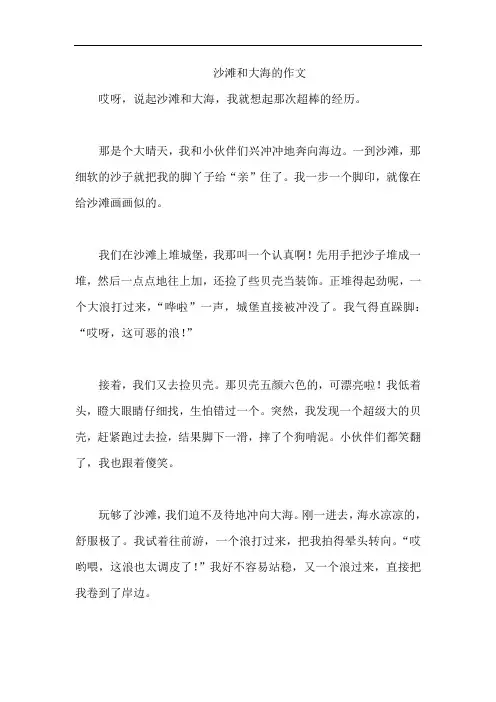 沙滩和大海的作文