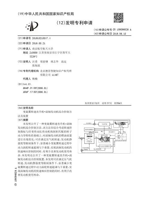 【CN109896026A】变旋翼转速直升机涡轴发动机综合控制方法及装置【专利】